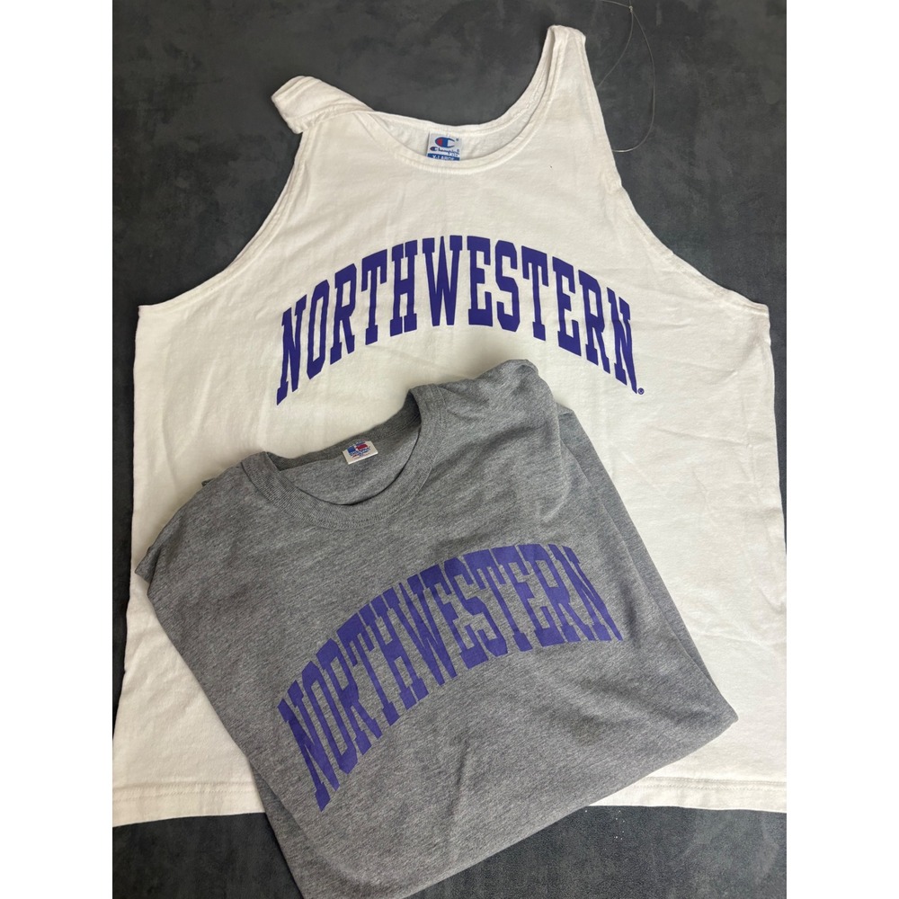 VTG Dad College Preppy 2 shirts  XL Gray & White Made in USA 90s